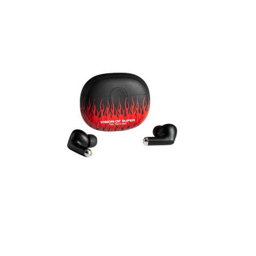 CELLY VOS ULTRASOUND AURICOLARI WIRELESS IN-EAR VISION OF SUPER COLLEZIONE VOS CUSTODIA DI RICARICA NERO ROSSO